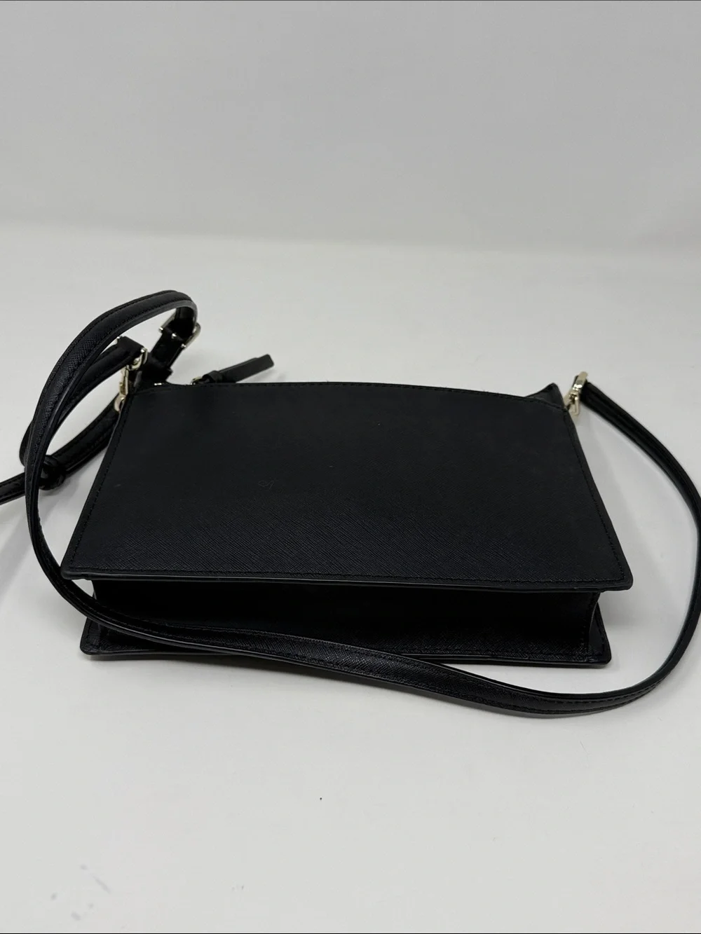 KATE SPADE Cameron Zip Crossbody Bag Black Saffiano Leather Shoulder Purse